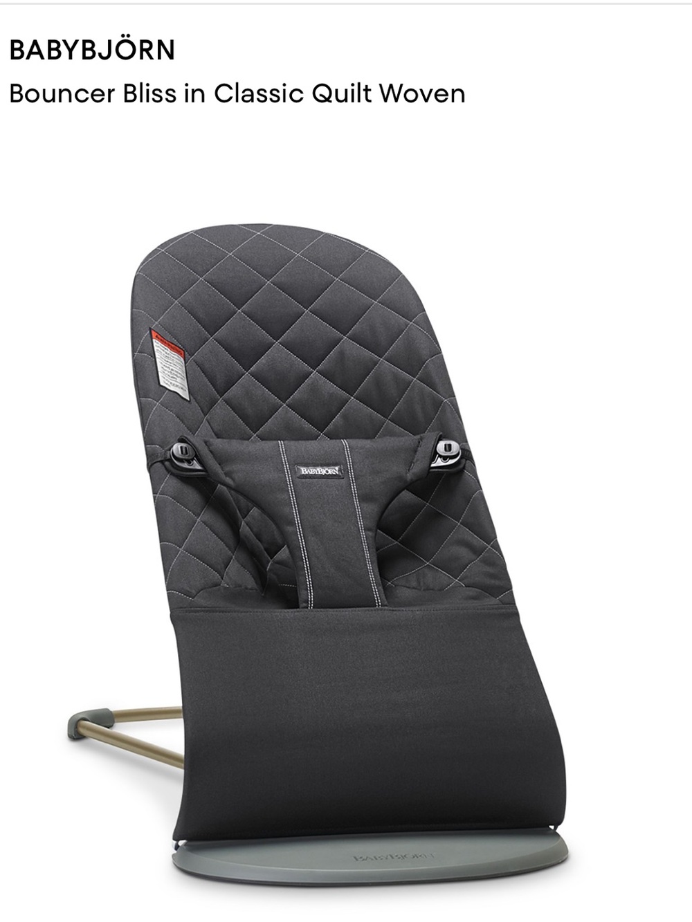 Bouncer Bliss - Classic Quilt Woven in black